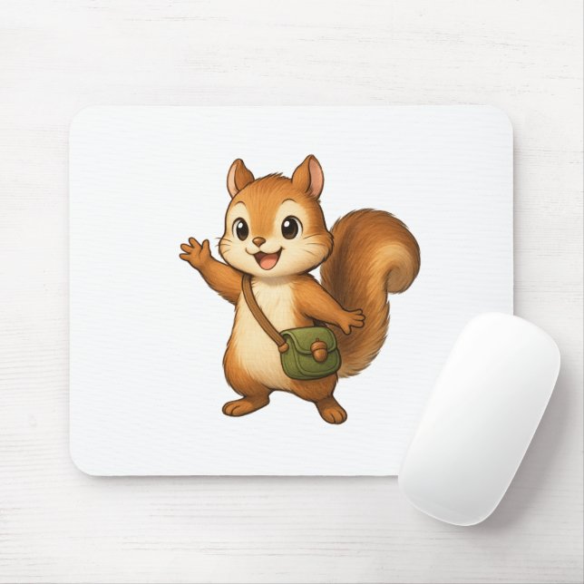 Cute Squirrel Mouse Pad – Okojo and Friends Mousepad (Mit Mouse)