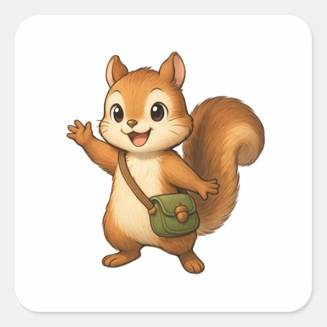 Cute Squirrel Sticker – Okojo and Friends (Vorderseite)
