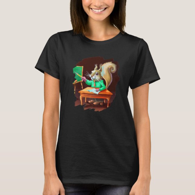 Cute  Squirrel Teacher Professor School T-Shirt (Vorderseite)