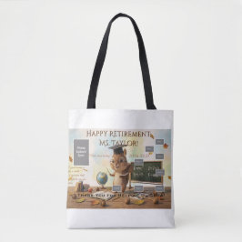 Cute Squirrel Teacher Retirement Shoulder Tote 202