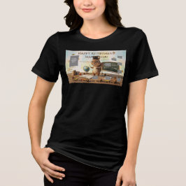 Cute Squirrel Teacher Retirement T-Shirt Year Tri-Blend Shirt