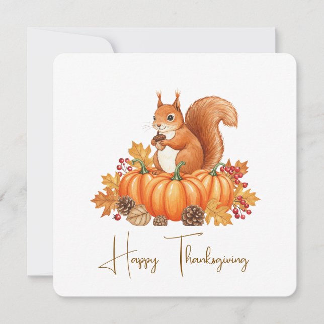 Cute squirrel thanksgiving card  karte (Vorderseite)