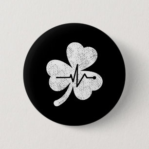 Cute St. Paddys Day Krankenschwestern Scrub Top Kr Button