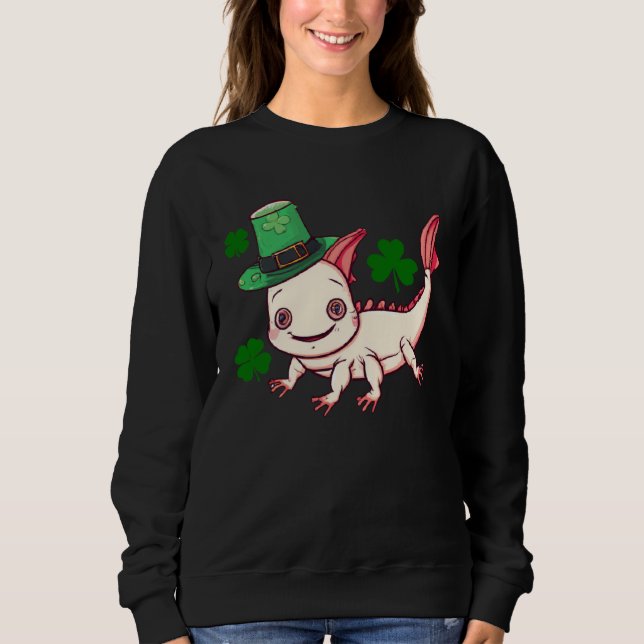 Cute St Patrick s Day baby Axolotl Lucky green c Sweatshirt (Vorderseite)