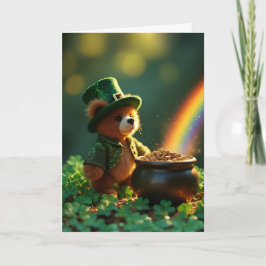 Cute St. Patrick’s Day Teddy Bear Karte