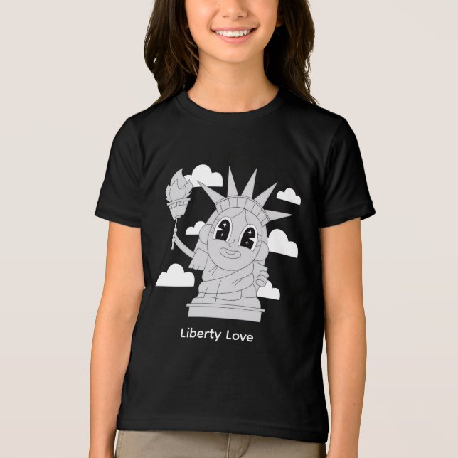 Cute Statue of Liberty Tri-Blend Shirt (Vorderseite)