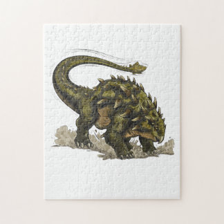 Cute Stegosaurus Dinosaur Avocado Green Kids Puzzl Puzzle