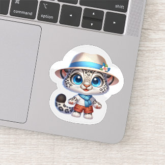 Cute Stickers Kawaii Snow Leopard Summer Travel Aufkleber