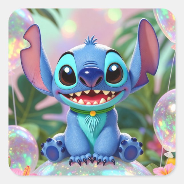 CUTE STITCH  QUADRATISCHER AUFKLEBER (Vorderseite)