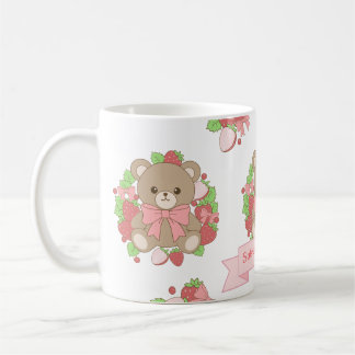Cute Strawberry Bear Birthday Mug Kaffeetasse