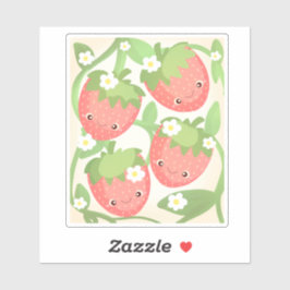 Cute Strawberry Garden Aufkleber