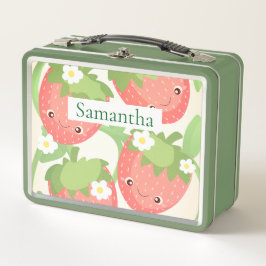 Cute Strawberry Garden Metall Brotdose