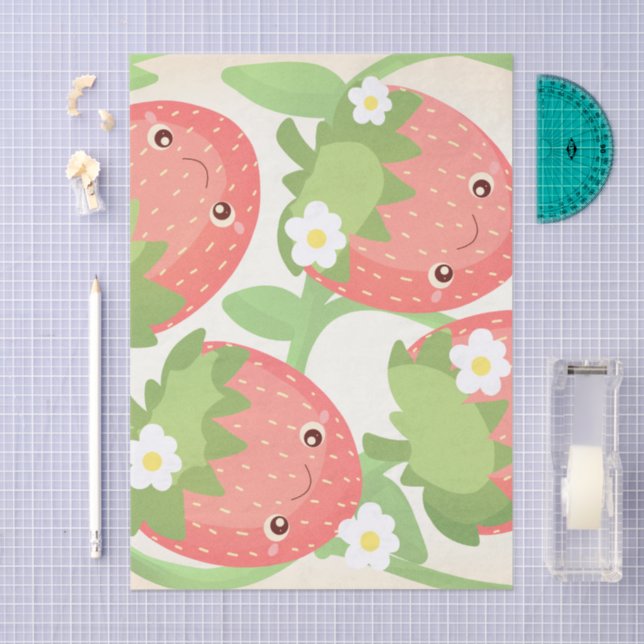Cute Strawberry Garden  Seidenpapier (Handwerk)