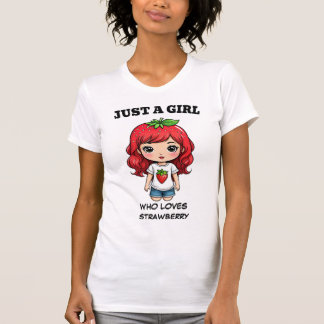 Cute Strawberry Girl Kawaii Art T-Shirt