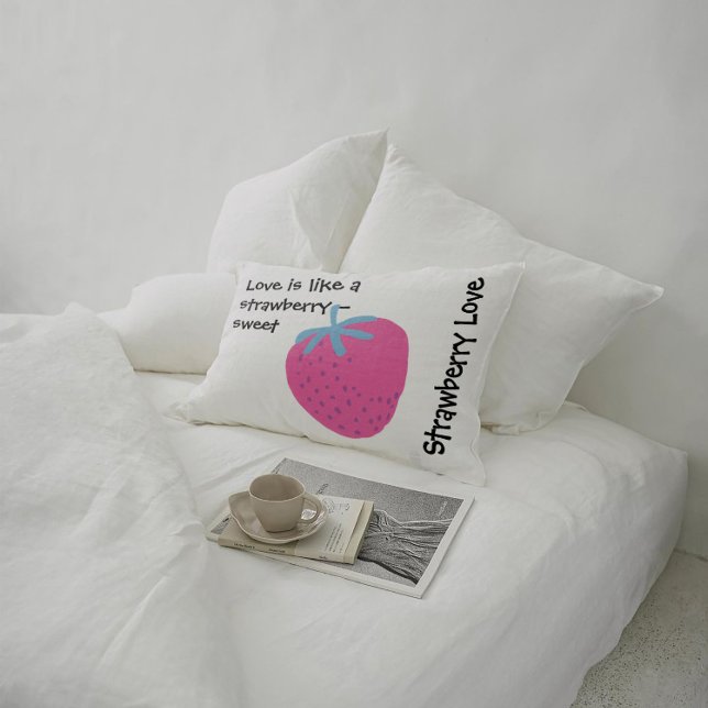 Cute Strawberry Love – Valentine’s Day  Dekokissen (Von Creator hochgeladen)