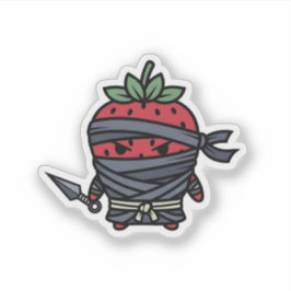 Cute Strawberry Ninja Assassin Japanese Pop Art Aufkleber