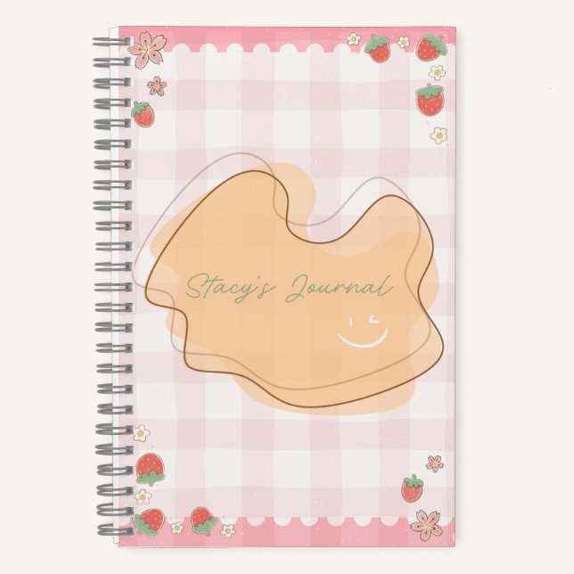 Cute Strawberry Personalized Journal Notizbuch (Vorderseite)