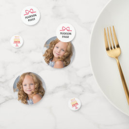 Cute Strawberry Pink Girls Birthday Table Confetti Konfetti