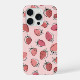 Cute Strawberry Pink Pattern Phone Case iPhone 15 Pro Hülle