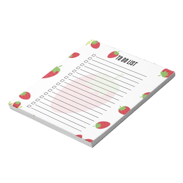 Cute Strawberry To-Do List Notepad Notizblock (Rotiert)