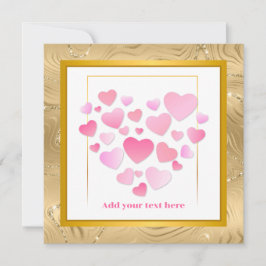 Cute Style Pink Hearts Romantic Valentine's Day Karte