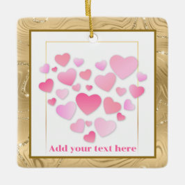 Cute Style Pink Hearts Romantic Valentine's Day Keramikornament