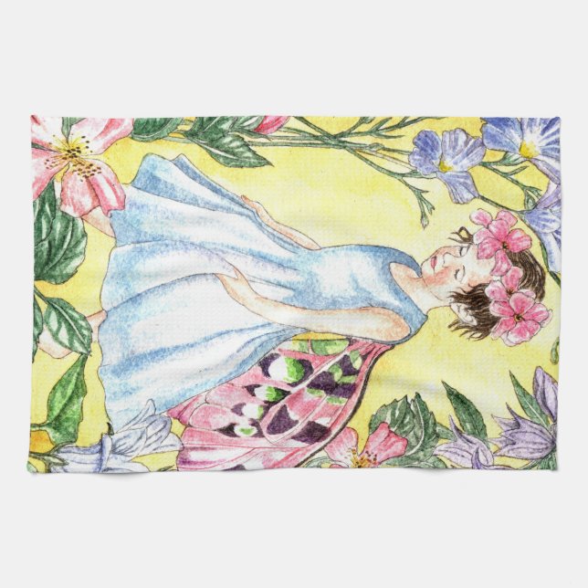 Cute Summer Fairy Kitchen Towel Geschirrtuch (Horizontal)