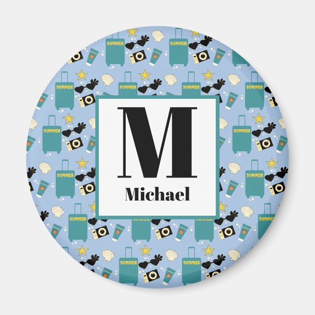 Cute Summer Vacation Elements Magnet (Vorne)