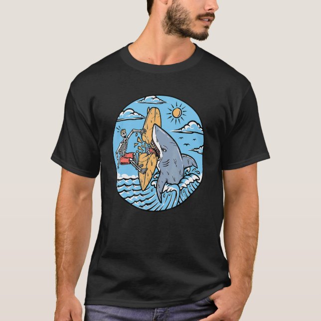 Cute Summer Vibes E Boy E Girl Skeleton Flamingo I T-Shirt (Vorderseite)