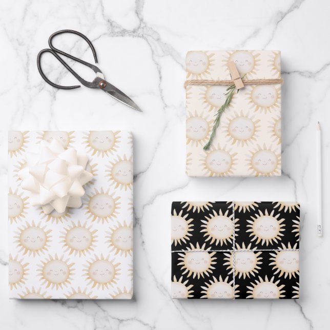 Cute Sun background Geschenkpapier Set (Vorderseite)