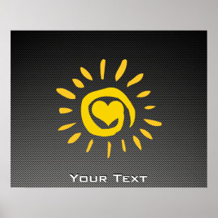 Cute Sun; Faux Carbon Fiber Poster