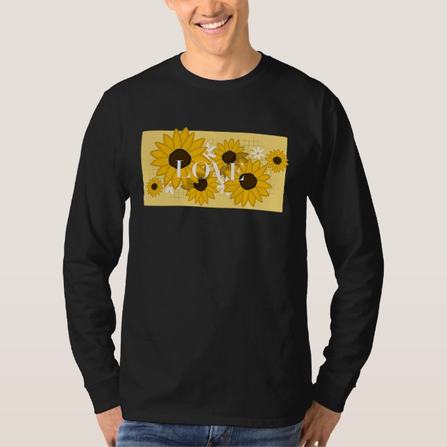Cute Sunflower Saying Love T-Shirt (Vorderseite)