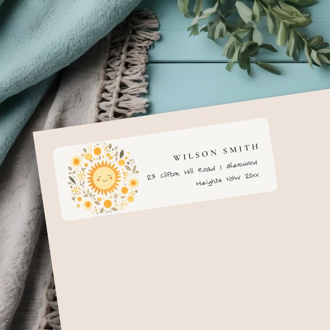 Cute Sunshine Boho Sun Baby Shower Address (Von Creator hochgeladen)
