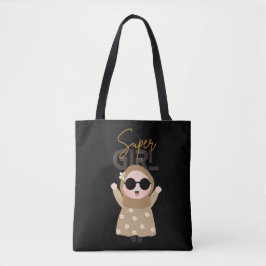 Cute "Super Girl" Illustration Tote Unique Islamic
