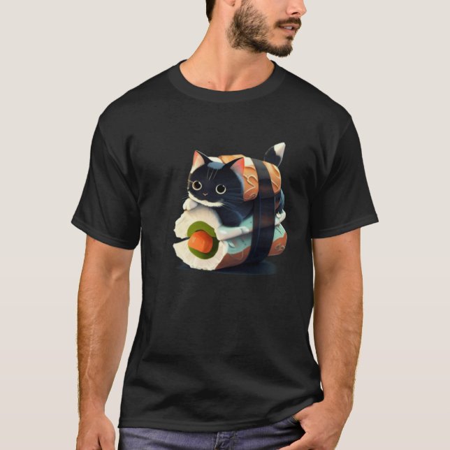 Cute Sushi Cat T-Shirt (Vorderseite)