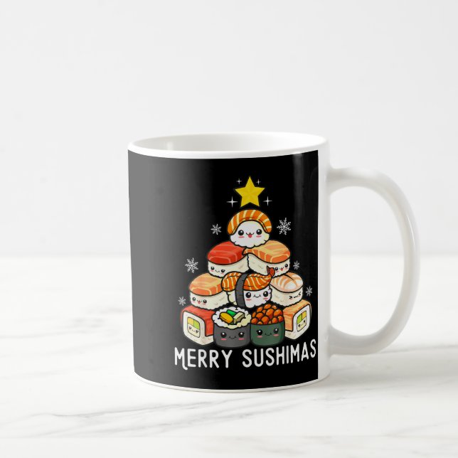 Cute Sushi Christmas Tree Fast For Food Lover Men  Kaffeetasse (Rechts)