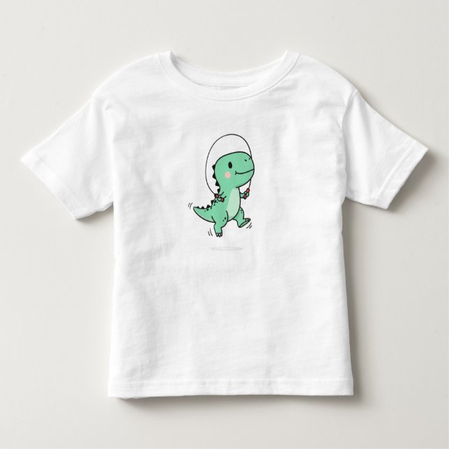 Cute T-Rex Jumping Rope for Kids Kleinkind T-shirt (Vorderseite)