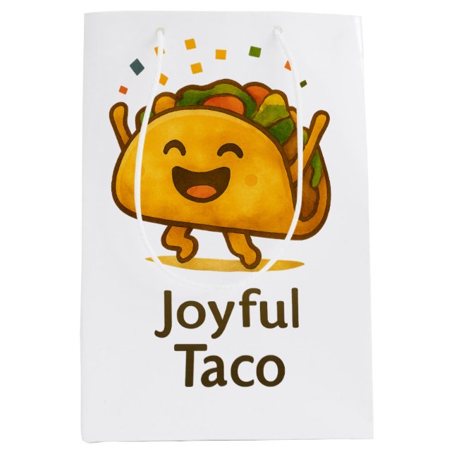 Cute Taco Fiesta Birthday Gift Bag (Medium) Mittlere Geschenktüte (Vorderseite)
