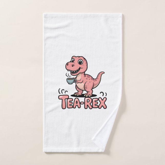 Cute Tea-Rex Pink Dinosaur – Sip Happens! Handtuch (Handtuch)