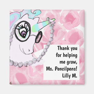 Cute Teacher Appreption Unicorn Thank You Magnet
