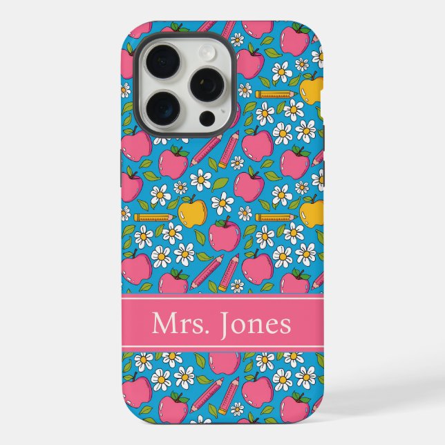 Cute Teacher Phone Case | Personalized Name iPhone Hülle (Rückseite)