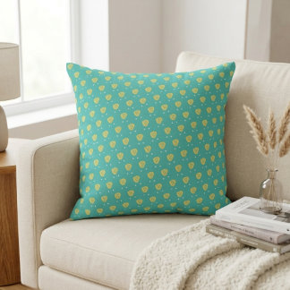Cute Teal Heart Pattern: Whimsical Love Design Kissen