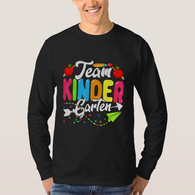 Cute Team Kindergarten Happy Back To School Teache T-Shirt (Vorderseite)