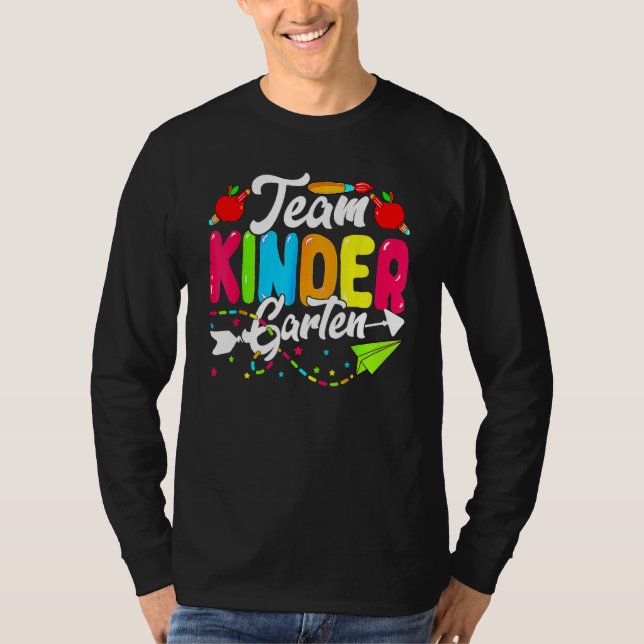 Cute Team Kindergarten Happy Back To School Teache T-Shirt (Vorderseite)