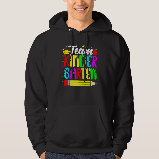 Cute Team Kindergarten Pencil Back To School Teach Hoodie (Vorderseite)