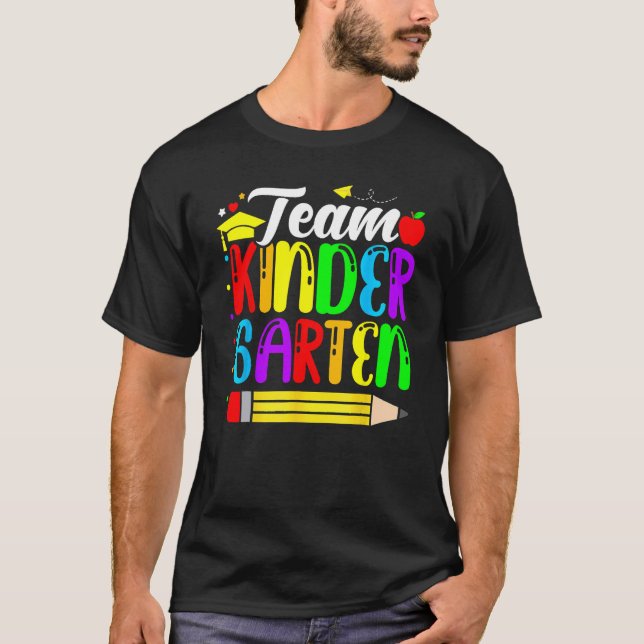 Cute Team Kindergarten Pencil Back To School Teach T-Shirt (Vorderseite)