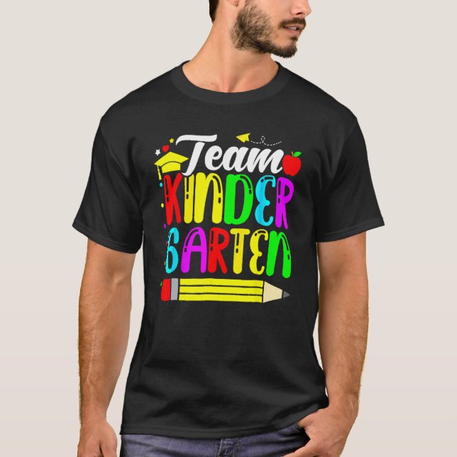 Cute Team Kindergarten Pencil Back To School Teach T-Shirt (Vorderseite)