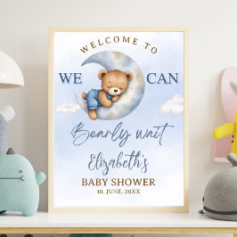 Cute Teddy Baby Shower for a Girl Poster