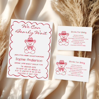 Cute Teddy Bear Baby Shower Books for Baby Begleitkarte