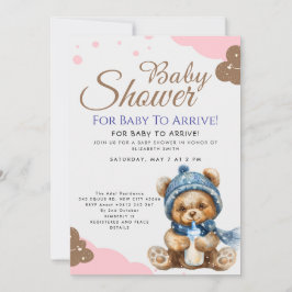 Cute Teddy Bear Baby Shower Einladung